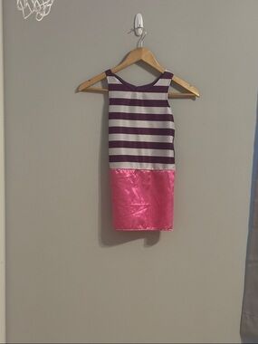 Girls Striped Purple & Hot Pink Dress